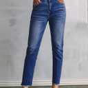 Sidefeel High Waisted Jeans for Women Trendy 2024 Strechy Straight Leg Denim Pants with Pockets Blue Size 12