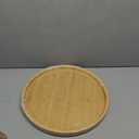 Bamboo Serving Platter, Round Wood Tray, Wooden Serving Tray, Fruit, Bread, Salad Plate, Charcuterie Serving Board, 9.8 inch
