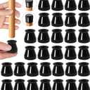 32pcs Black Chair Leg Floor Protectors,Bar stools Leg Protectors Caps,Dining Room Chair Leg Protectors for Hardwood Floors, Chair Leg Covers Silicone Felt Furniture Pads (Small fit: 0.9'' - 1.29'') (Universal Small, Black-32pcs)