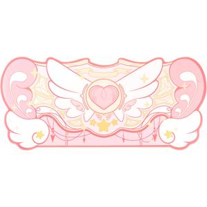 GeekShare Large Gaming Mouse Pad Kawaii Pink Non-Slip Rubber Back Mouse Pad Big Waterproof Desk Mat for Keyboard and Mouse Perfect for Gaming,or Home Office Work - Star WingsSuper Dense Cloth