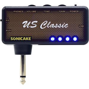 SONICAKE Guitar Headphone Amp Mini Guitar Headphone Amplifier US Classic Rechargeable Plug-in Pocket Bedroom Overdrive Reverb Effects