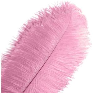 Piokio 10 pcs Pink Ostrich Feathers 14-16 inch(35-40 cm) Bulk for Wedding Party Centerpieces, Gatsby Decorations