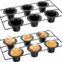 2 Pcs 12 Cups Nonstick Popover Pan Muffin Cupcake Pan Pudding Pan Bakeware for Oven Baking, Frittatas, Muffins, Quiches, Pudding Cakes