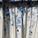 Watercolor Blue Leaves Window Valance for Bedroom Living Room, Grey Leaf Vine Plant Curtains Valanes for Windows, 3" Rod Pocket Window Treatment for Season Home Decorations, 54 x 18 Inch, 1 Panel