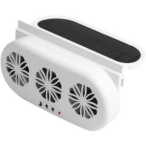 MYUOOT Window Fan - Window Fans with Exhaust and Intake, Solar Powered Exhaust Fan, Universal Fit for Most Vehicles, Heat Reduction & Energy Saving Accessory (White)