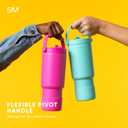 Simple Modern Trek Pivot | 24oz Kids Flip Straw Tumbler with Handle and Silicone Boot | Insulated Water Bottle Stainless Steel Cup | School Travel Jug | Cream Terrazzo