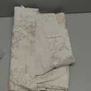 Meikelor Brown Floral Curtains 92 inch Length Back Tab Farmhouser Living Room Light Filtering Curtain Brown Pattern Print on Cream White Linen Drapes Minimalist Aesthetic Room Decor 52x92 1Pcs