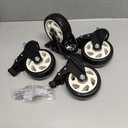 HOLKIE Caster Wheels 4 inch Total Locking Stem Casters, 3/8" -16 x 1 (Stem Diameter 3/8", Stem Length 1") Threaded Stem Casters Swivel Casters Set of 4 Heavy Duty Castors Black