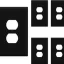 ENERLITES Jumbo Duplex Receptacle Outlet Wall Plate, Large Electrical Outlet Covers, Over-Size 1-Gang 5.5" x 3.5", Polycarbonate Thermoplastic, 8821O-BK-5PCS, Black (5 Pack)