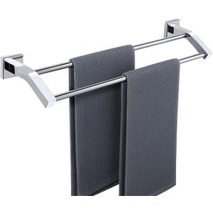 Alise Bath Double Towel Bars Towel Racks for Bathroom Lavatory,Wall Mount Towel Holder Heavy Duty SUS304 Stainless Steel Towel Hanger Towel Rail,Polished Chrome,20 Inch