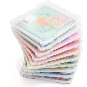 IRIS USA Board Game Storage and Organizer Portable Plastic Project Case Box with Snap-Tight Latch, 10-Pack, Fits 8.5" x 11" and A4 Papers, for Puzzle Magazine Craft Hobby Art Supplies, Slim, Clear