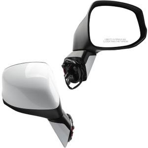 Dasbecan Right Passenger Side White Door Mirror Compatible with 2012-2015 Honda Civic Power Glass Manual Folding Replace# HO1321261,76208TR0A01-PFM,76208TR6C01-PFM,76201TR0A01ZD, 76202TR0A01