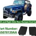 Left and Right Side Rear Bumper End Cap for Jeep TJ 1997-2006 Replacement 55078139AA 2Pcs Black