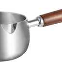 IMEEA 27oz Milk & Butter Warmer Pot SUS304 Stainless Steel Sauce Pot with Wooden Handle, 12 Servings for Heating Milk, Melting Butter & Small Sauces (0.8 Quarts)
