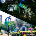 DREAMSOUL Metal Peacock Garden Solar Lights Outdoor Decorative Garden Stake Lights- Waterproof Peacock Solar Landscape LED Path Light Patio Yard Lawn Outside Decoration