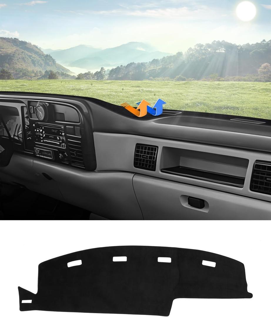 Autorder Dashboard Cover Mat for 1994-1997 Dodge Ram 1500 2500 3500 Accessories Dash Cover Flannel Dash Mat Sunshade Glare UV Rays Protector