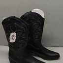 IUV Cowboy Boots For Women Pointy Toe Women's Western Boots Cowgirl Boots Mid Calf Boots (6.5, Black)