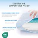 EGOHOME Cooling Gel Memory Foam Pillow - Reversible Cooling Cover, Neck Support for Side, Back and Stomach Sleepers, Removable & Machine Washable, All-Season Comfort, Standard Size, Blue, 23.6"L x 15.8"W