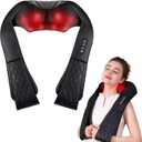 Shiatsu Neck and Back Massager, Corded Electric Neck Massager with Heat for Pain Relief Deep Tissue 4D Kneading Shoulder Massager Pillow for Whole Body Relaxation, Gifts for Mom Dad Women Men
