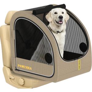 PAWZIDEA Portable Dog Crate for Car Travel, Medium & Large Dogs Up to 80lbs