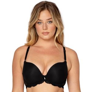 Smart & Sexy Women's Signature Lace Push-up Bra - Perfect for Seeking Effortless Style and Comfort (36B, Black Hue (Mesh))