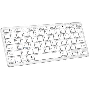 Ultra-Slim Bluetooth Keyboard for iPad 10.2/iPad Pro 11/12.9/iPad Air/Mini etc. devices with Bluetooth enabled, Bluetooth Wireless Keyboard for iOS/Android/Windows systems iPads/Laptops/Tablet(Silver)