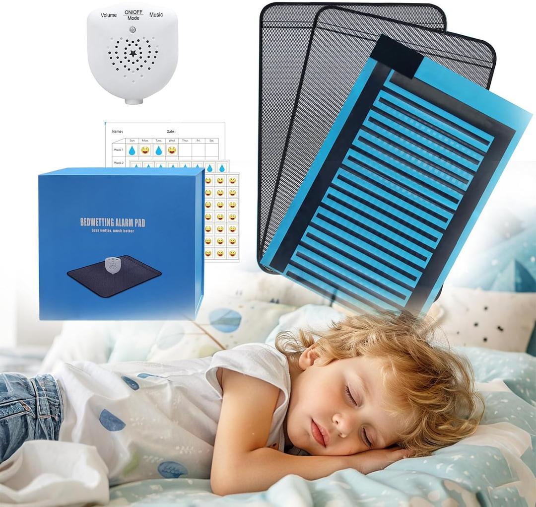 Bed Wetting Alarm Pad for Boys Girls Older Kids and Elderly,Pee Alarm with 3 Working Modes and Volume Control for Potty Training(Black)