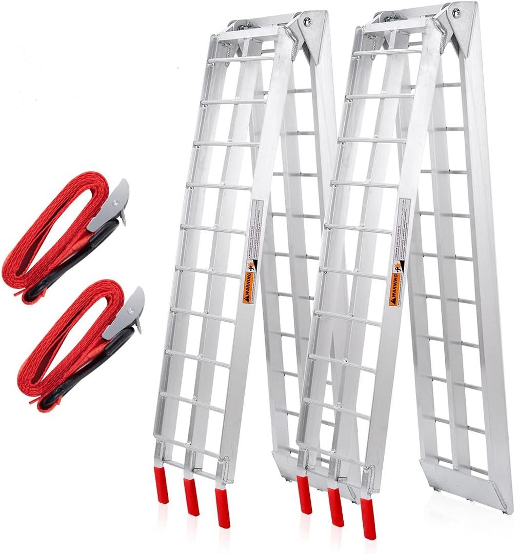 ATV Aluminum Folding Loading Ramps 1500lbs Capacity 7.5FT, 2pc Lightweight Portable for Truck, Motorcycle, 4 Wheeler, Pickup, Trailer, Lawn Mower, Dirt Bike