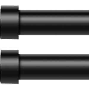 2 Pack Black Curtain Rods for Windows 66 to 120 Inch(5.5-10 Feet),1" Diameter Drapery Rods with Modern Style End Cap Finials,Size:36-120 Inch