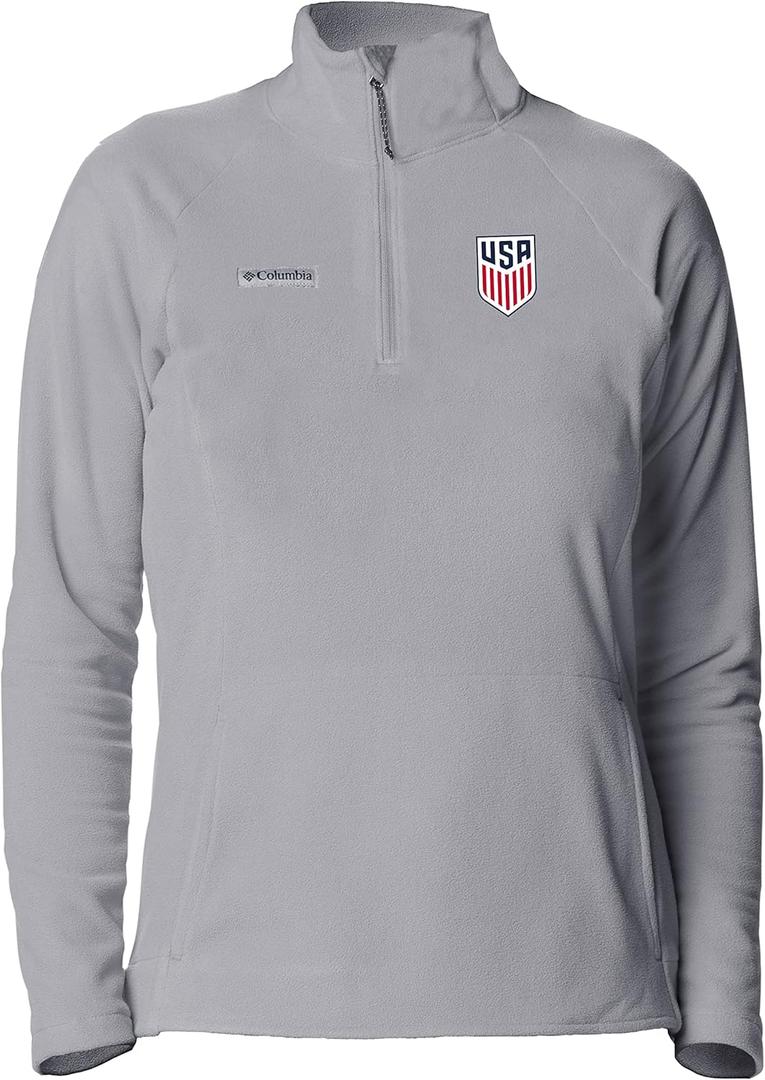 Columbia Officially licensed US Soccer Women's Ali Peak Quarter Zip, Cool Grey, M