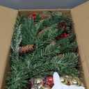 Lifecapido 2 Pack Outdoor Christmas Tree Urn Filler, 29.5 Inch Pre-lit Xmas Planter Bushes Filler with 50 LED Lights, Holiday Porch Decoration Xmas Trees with Pine Cones Red Berries for Yard Porch