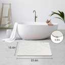 ZIKIBL Stone Bath Mat Diatomaceous Earth Shower Mat Non-Slip Super Absorbent Diatomite Stone Mats for Bathroom Floor/Ktichen Cuonter Quick-Drying Easy to Clean (24''*16''White)
