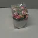 TKAS Artificial Flowers Fake Flowers Silk Rose Bouquets Decoration with Ceramics Vase for Table Home Office Wedding (Pink Bud)