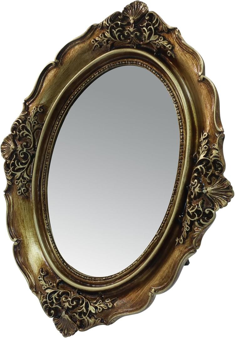 Piutouyar Oval Vintage Picture Frame, Antique Photo Frames Ornate Frames with Glass Front for Wall Hanging, Tabletop Display, Home Decor(25 x 20.5 cm/10 x 8 inch)