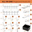 INCLY 120PCS Pegboard Accessories Organizer Kit, Peg Board Hooks Assortment with Bins for Organizing Various Tools, Fit 1/8 or 1/4 inch Pegboard for Hanging Storage, Garage Wall Attachments