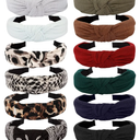 VELSCRUN 3 Pack Flower Headbands Non Slip Wide Girls Cute Boho Knotted Head Bands Hair Accessories Fashion Birthday Gifts for Women