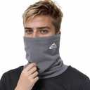 Winter Neck Gaiter for Men Women, Soft Thermal Fleece Neck Warmer Face Cover Scarf for Cold Weather (Black+dark Grey)