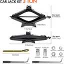 Scissor Car Jack 3 Ton (6610 lbs) Tire Changing Kit with Lug Wrench - Emergency Kit for Car, SUV, MPV