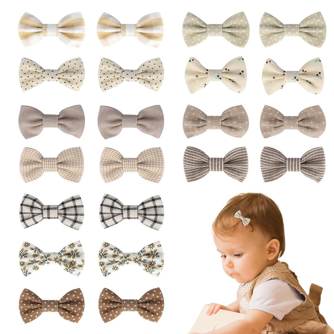 JESSCAT 22 Pcs Hair Clips for Girls with Bows Flower, Fully Lined Alligator Clips and Barrettes, Fabric Handmade Barrettes Hair Accessories for Girls Baby Infants Toddler Kids