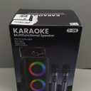 Karaoke Machine for Adults Kids, Portable Bluetooth Speaker with 2 Wireless Microphones, TWS Mode & LED Light, 10H Battery PA System Stage Monitors,Perfect for Home Party Outdoor Birthday Gifts(Black)