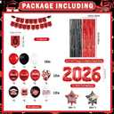 Red and Black Graduation Decorations 2026 With Light Balloon Boxes with Letters We Are So Proud Of You Banner Black and Red Graduation Decorations Class Of 2026 Decorations