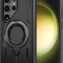 360Spin Magnetic Kickstand for Samsung Galaxy S23 Ultra Case [Compatible with MagSafe] [Sturdy & Versatile Stand] Military-Grade Drop Protection Anti-Fingerprint Anti-Scratch, Black