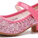 Youdesney Girls Dress Shoes, Mary Jane Flower Girls Shoes, Cute Princess Low Heels for School, Wedding, Party (Toddler/Little Kids/Big Kids) 776-pink 
Little Kid 2Y
