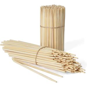 Bamboo Skewers for Kids 8 inch Blunt Tip, Safe Wooden Corn Dog Sticks for Candy Apple Fruit Bouquet Flower Chocolate Fountain Fondue Grilling Kabobs, Long Cake Pop Sticks, Lollipop Sticks Diam 4mm