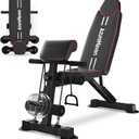 Adjustable Weight Bench, Foldable Incline Decline Flat Workout Bench for Home Gym Full Body Dumbbell Exercise, 660LBS Capacity (Black)