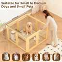 8 Panel Elegant Wooden Frame Clear Acrylic Indoor Puppy Playpen