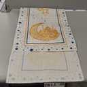 Artoid Mode White Moon Star Gloden Ramadan Table Runner, Seasonal Summer Holiday Kitchen Dining Table Decoration for Home Party Decor 13 x 72 Inch