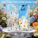 MILPROX Compatible with iPhone 17 Pro Max Flowers Case 6.9 inch - Cute Floral Pattern Design for Women Girls - Slim Clear Elegant Pretty Aesthetic Classy Exquisite Retro Girly Phone Cover - Garden