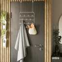 Umbra Estique Over The Door Coat Rack & Multi-Use Organizer, for Coats, Bags, Hats & More, White/Natural