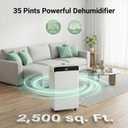 Ludatido Max 35 Pints Dehumidifier, Up to 2,500 Sq.Ft for Home & Basement | 2026Upgraded Intelligent compressor,0.56 Gallon Water Tank, with Drain Hose, Efficient Humidity Control for Large Spaces